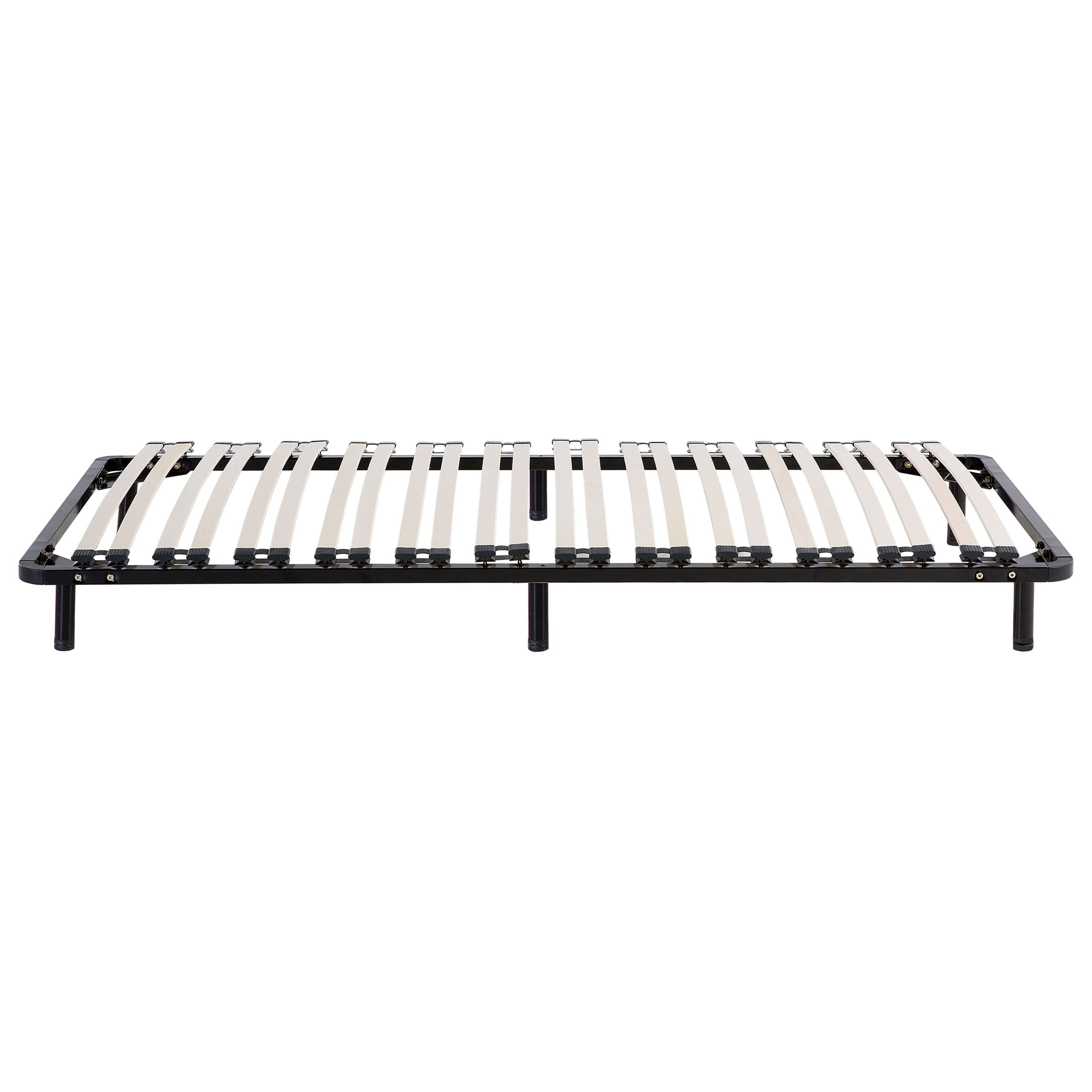 Stelaż wolnostojący pod materac drewniany metalowy 90 x 200 cm czarny Combourg