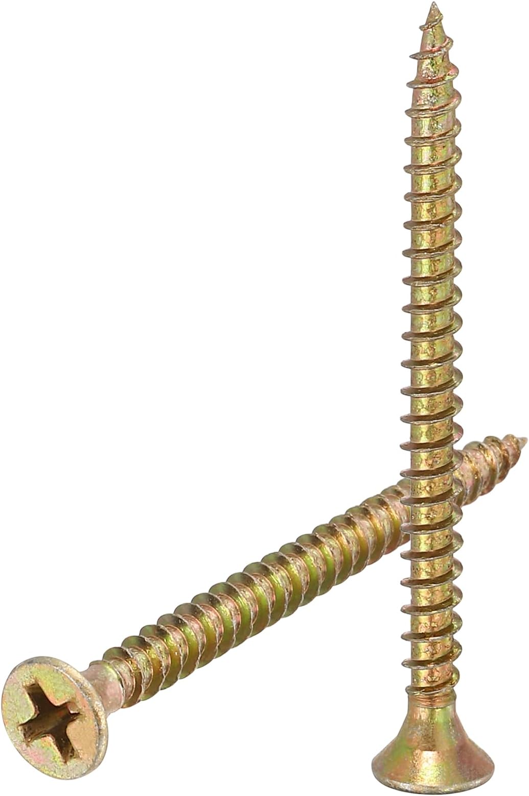 uxcell 100pcs #7x1-7/8 Phillips Flat Head Sheet Metal Screws, Carbon Steel Cross Drive Self Tapping Wood Screws Chipboard Screw for Sheet Metal, Wood, Color