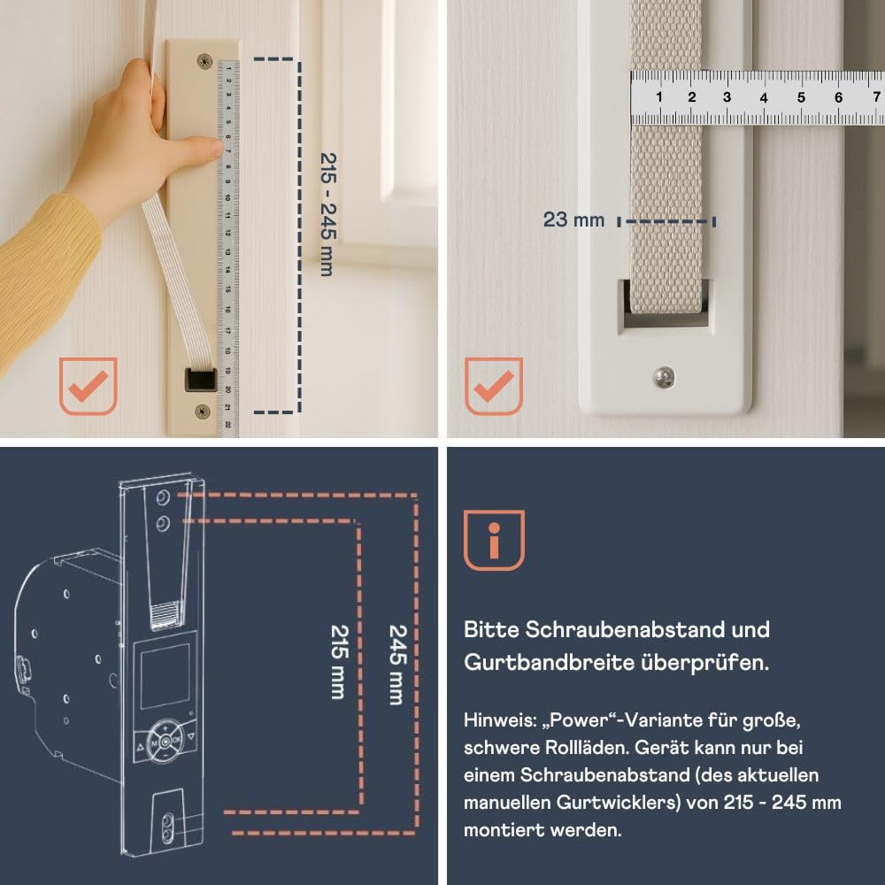 Home Pilot - Power Version | Gurtwickler premium smart für schwere Rollläden (bis 60 kg) und großem Gurtkarten | Kompatibel mit Gateway premium zur smarten App-Steuerung - 10182360