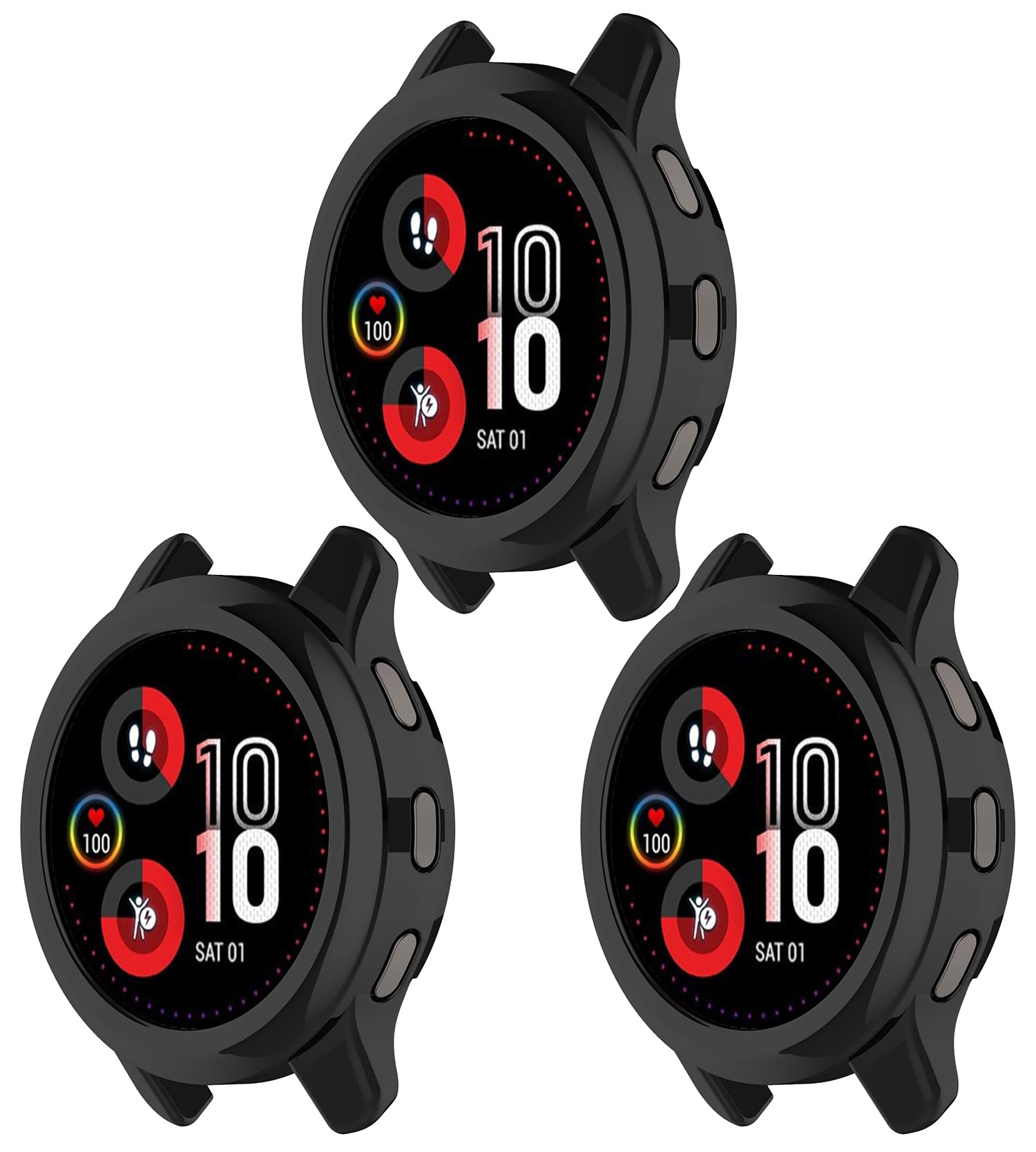 Watch Case Compatible with Garmin Venu 2 Plus 43mm Case Without Screen Protector Compatible with Garmin Venu 2 Plus Accessories 3*Black