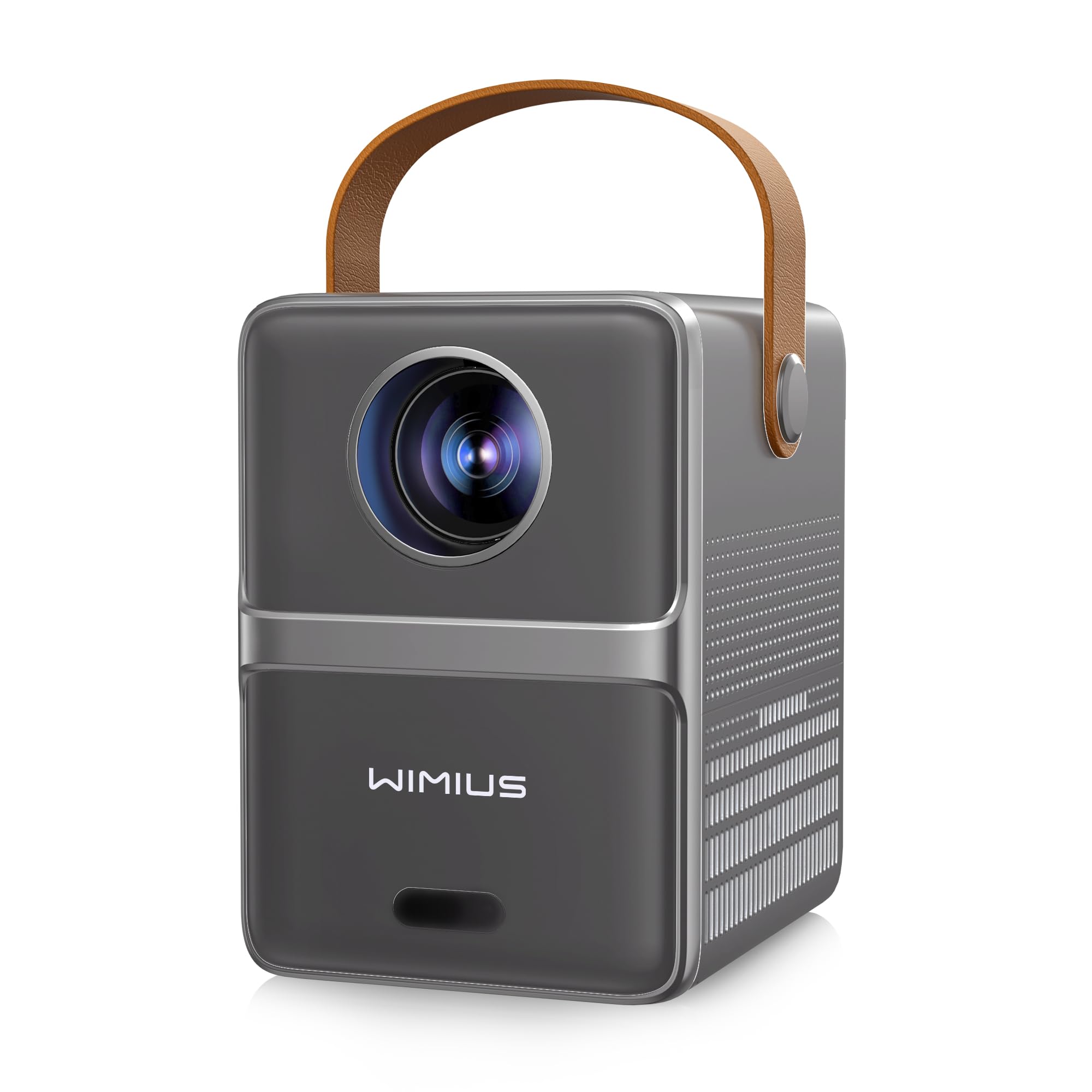 Mini Projector, Electric Focus, 1080P Full HD Portable Mobile Phone Projector, Home Cinema, WiFi6, Bluetooth5.2, Grey gray