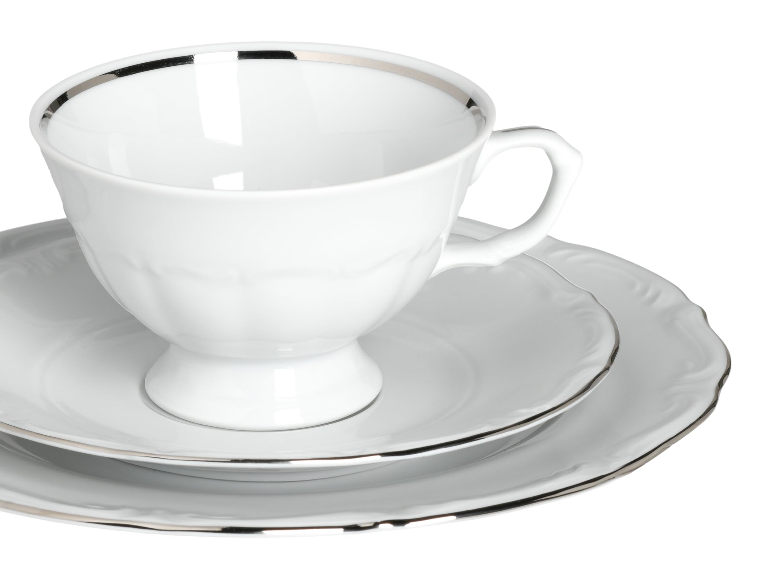 CreaTable, 24322, seria Maria Theresia Platinum, 18-częściowy zestaw naczyń dla 6 osób, serwis do kawy z porcelany, wyprodukowano w Europie