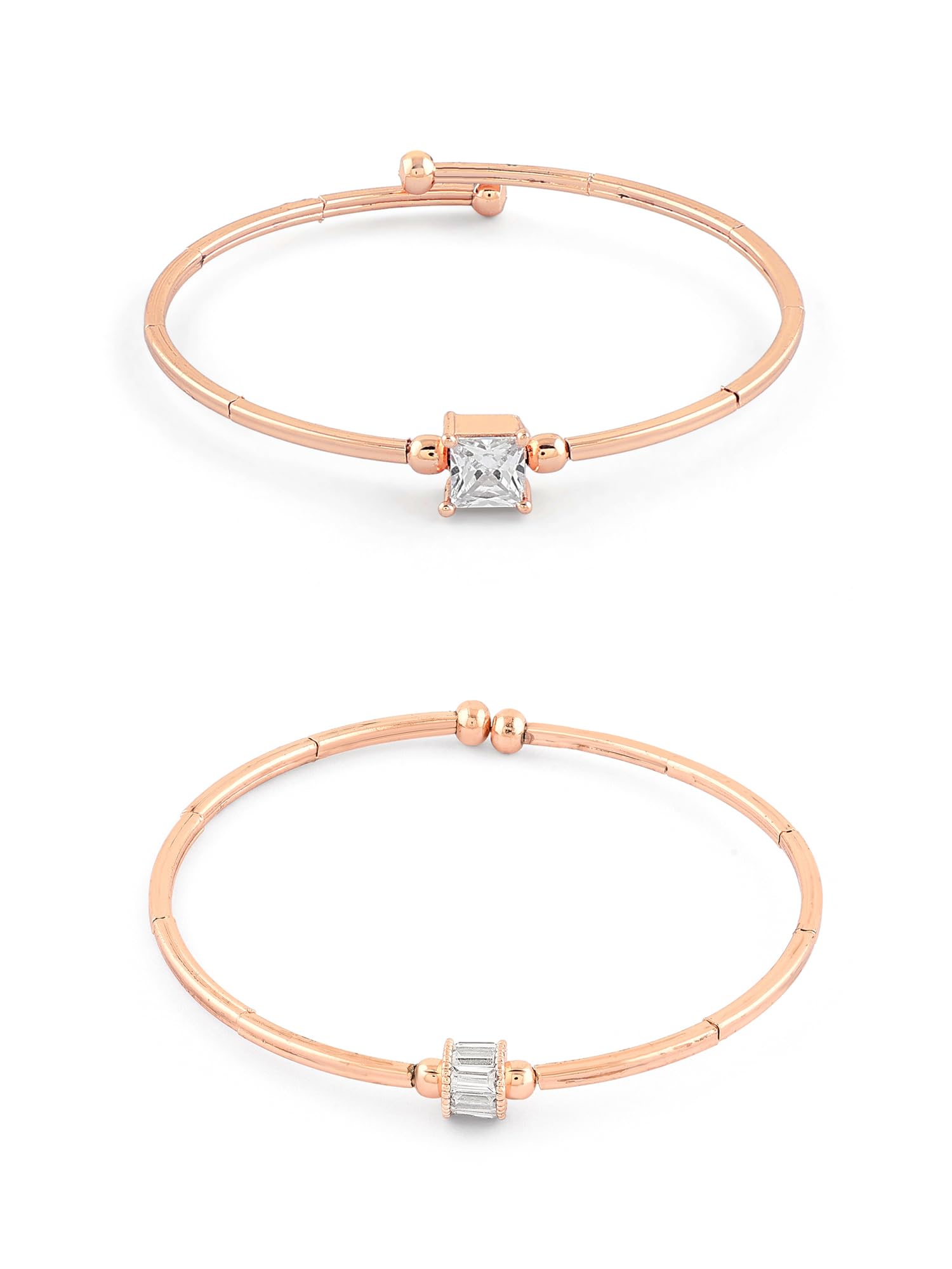 See full amazon price history chart for ZAVERI PEARLS Set of 2 Rose Gold Tone Contemporary Cubic Zirconia Brass Kada Style Bracelet For Women-ZPFK17971 ZAVERI PEARLS Set of 2 Rose Gold Tone Contemporary Cubic Zirconia Brass Kada Style Bracelet For Women-ZPFK17971 (B0D1151DVQ) Amazon Price History, Amazon Price Tracker