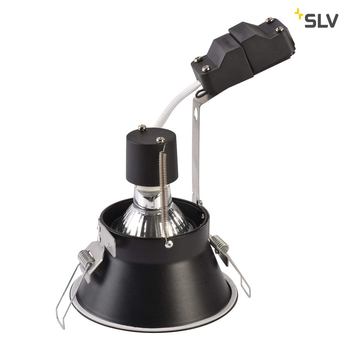 SLV LED Einbaustrahler HORN-O, rund, IP21 | Dimmbare Decken-Lampe zur Beleuchtung innen | LED Spot, Fluter, Deckenstrahler, Deckenleuchte, Einbau-Leuchte | 1-flammig, GU10 QPAR51