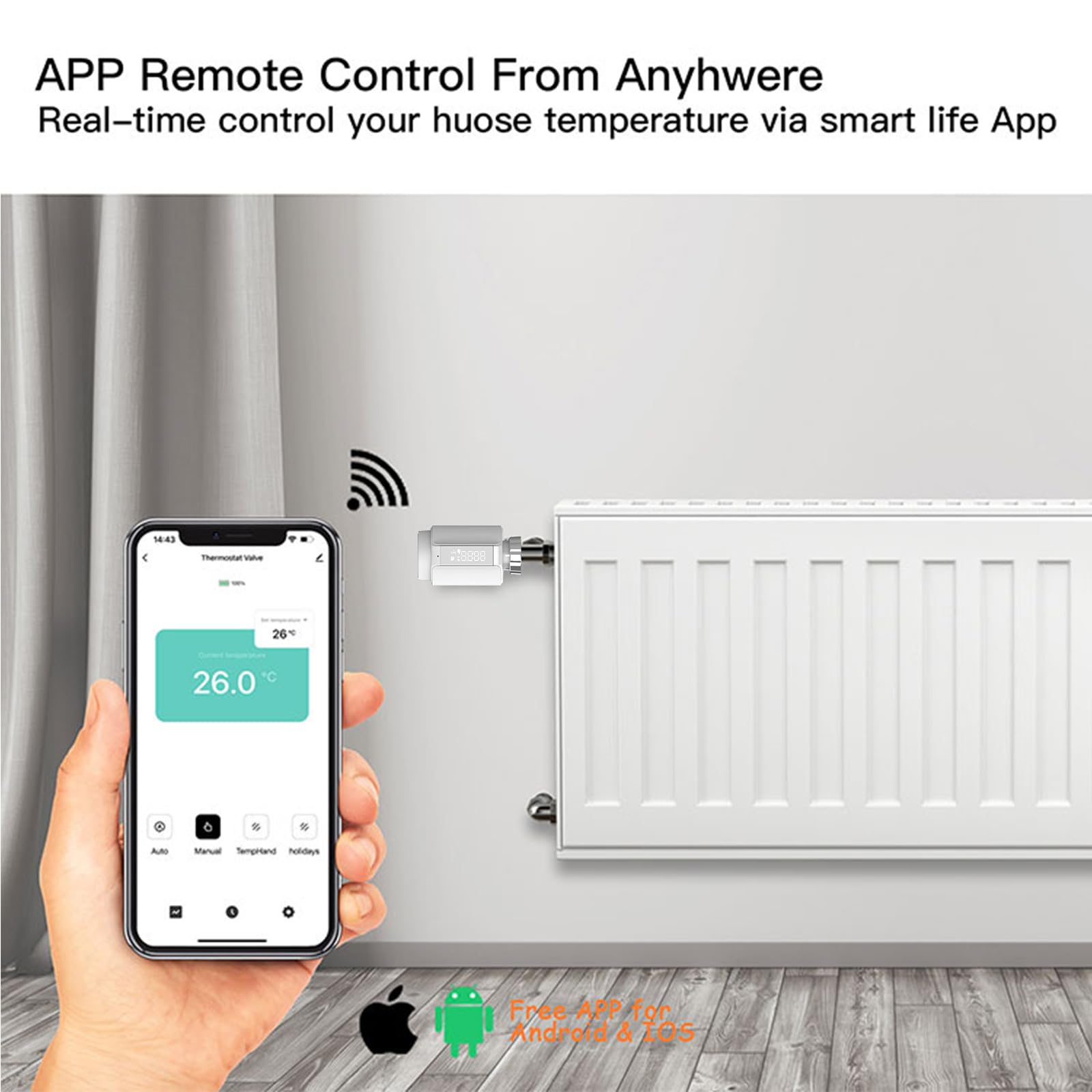 Smart Zigbee Termostatyczna głowica zaworu grzejnika, programowalny termostat, grzejnik temperatury, TRV, Alexa, sterowanie głosem