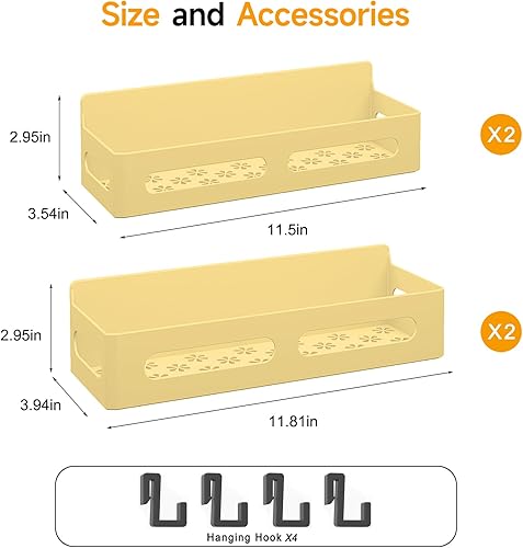 Miniatura 71 de Paquete de 4 estantes magnéticos para especias para refrigerador, organizador de especias, estante magnético móvil con 4 ganchos para organización