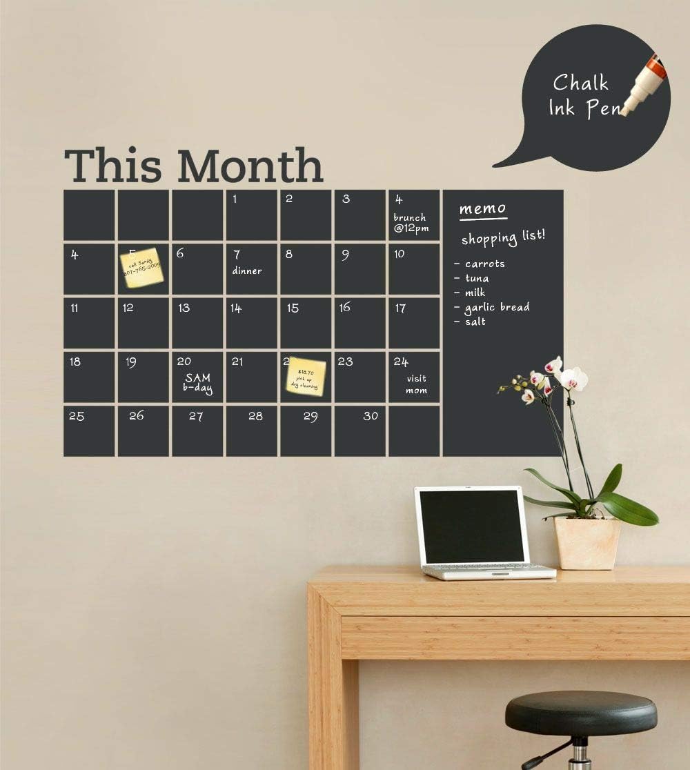 Chalkboard Calendar with Memo Wall Decal