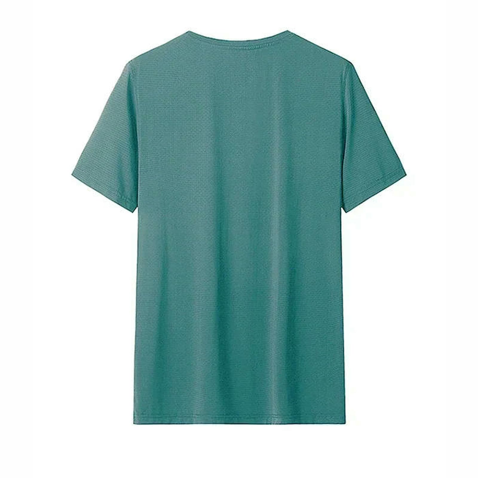 Tee Shirt Homme T-Shirt D'été pour Hommes Plus Size 1xl-7xl Sport Séchage Rapide Fitness Tees Col Rond Manches Courtes Tops 110-175kg-vert-7xl 165-175kg