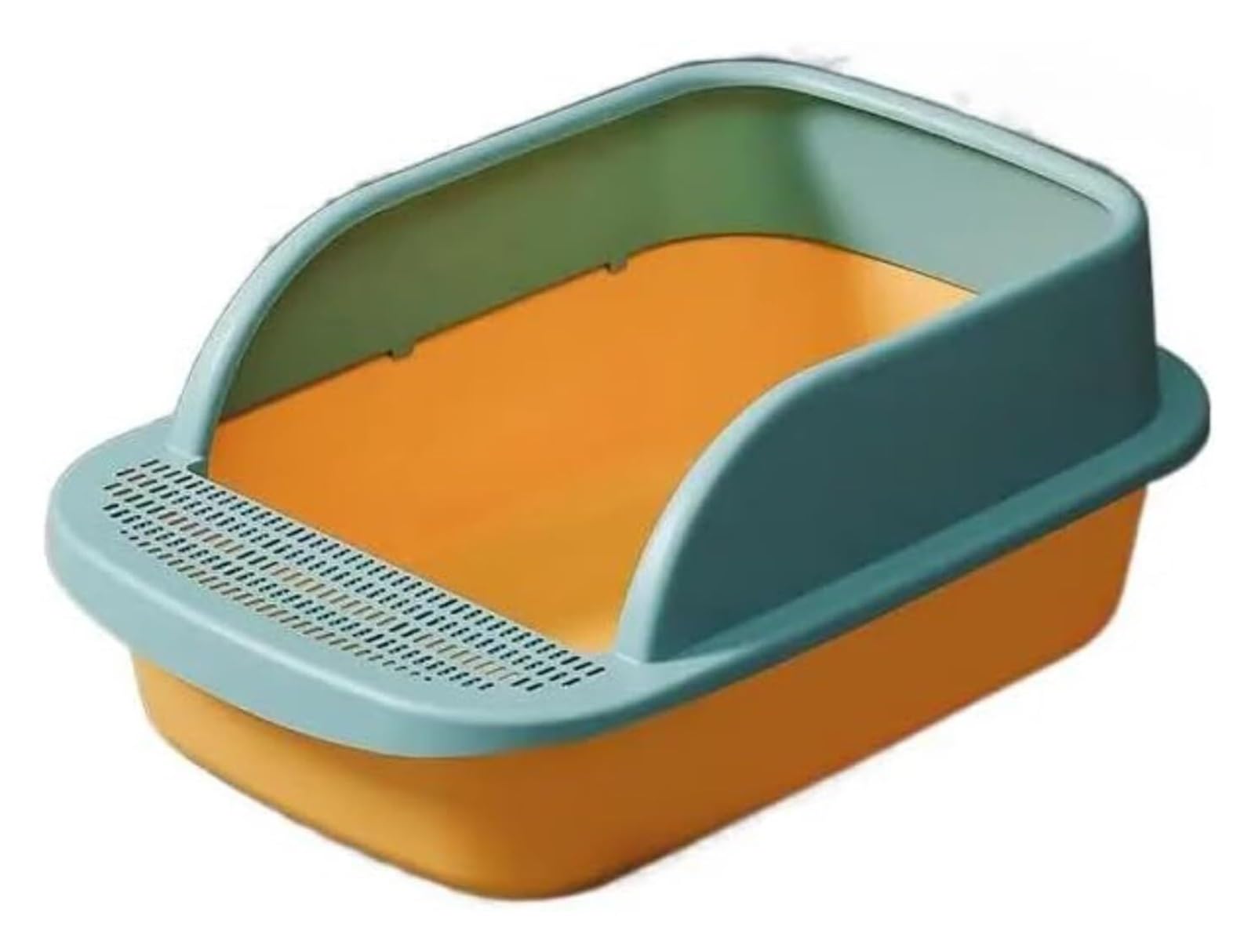 Caja de Arena for Gatos Abierta con Bandeja de Arena for Gatos extraíble con Lado Alto semicerrado, antisalpicaduras, fácil de Limpiar(Groen,L)