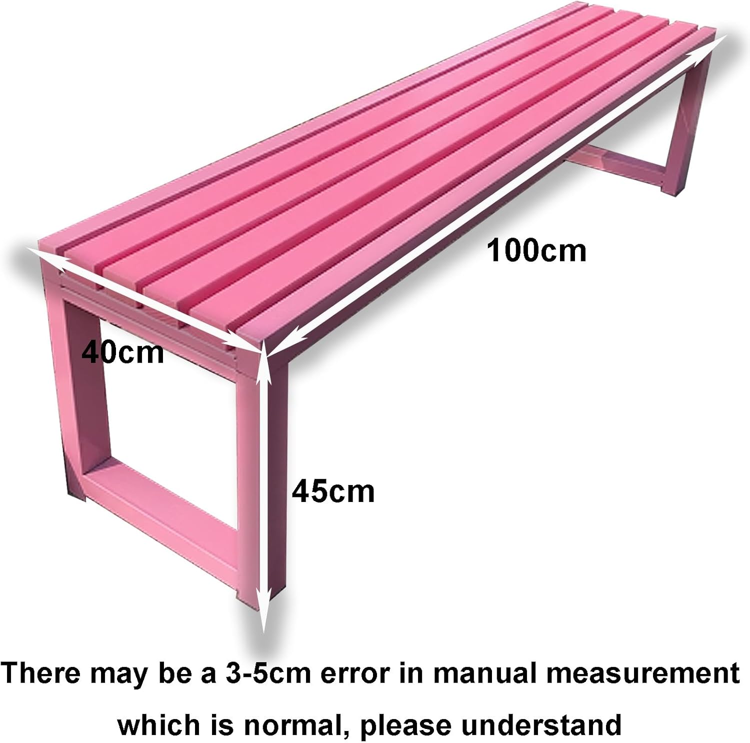 Rose Garden Bench Outdoor, Patio Bench, Porch Bench Seat, Park Bench, Backyard Furniture Iron + Solid Wood for Lawn Yard Porch Work Entryway(Without Backrest,100cm)