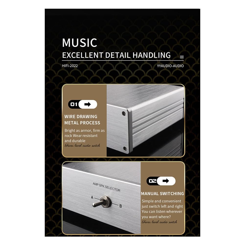 HiFi Lossless 4 en 1 Salida 2 en 1 Salida HiFi EstéReo RCA Fuente de Audio Entrada SeñAl Conmutador Interruptor Divisor Selector Caja (A)