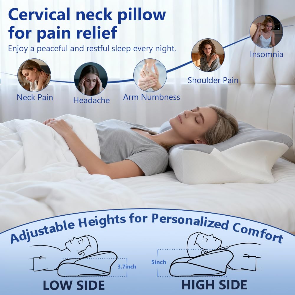 Amazon.com: BNXIANG Cervical Neck Pillow for Neck Pain Relief