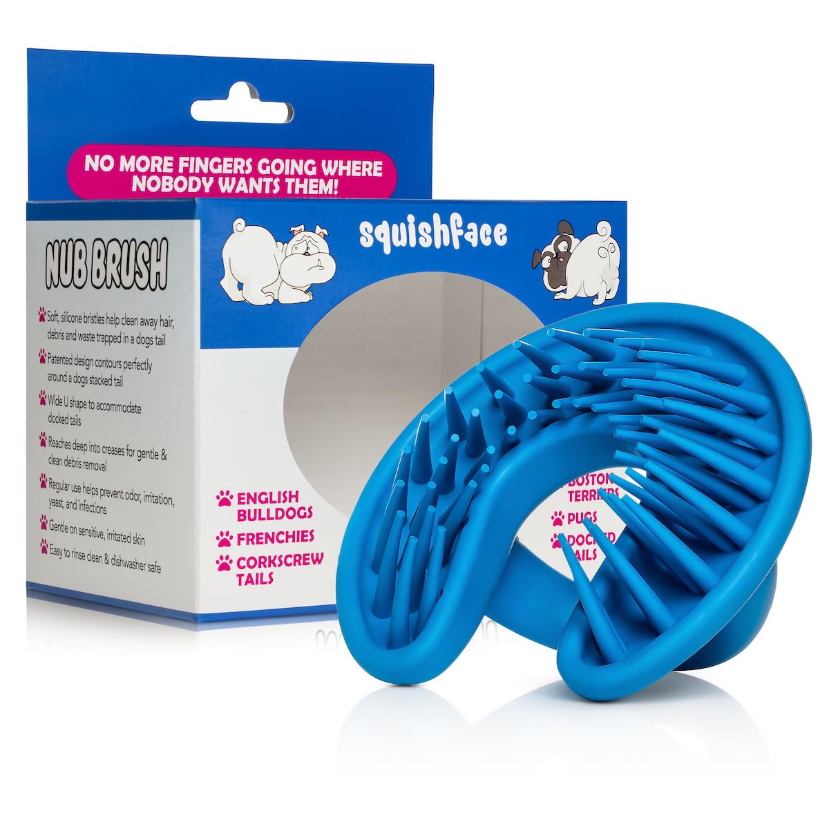 Amazon.com : Squishface Nub Brush – Corkscrew Tail Dog Brush for