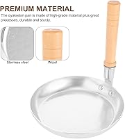 Vista 9 de BESPORTBLE Cast Iron Skillets Japanese Oyakodon Pan Stainless Steel Egg & Pancake Pan Nonstick Induction Frying Pan Pot Wood Handle Omelet Pans