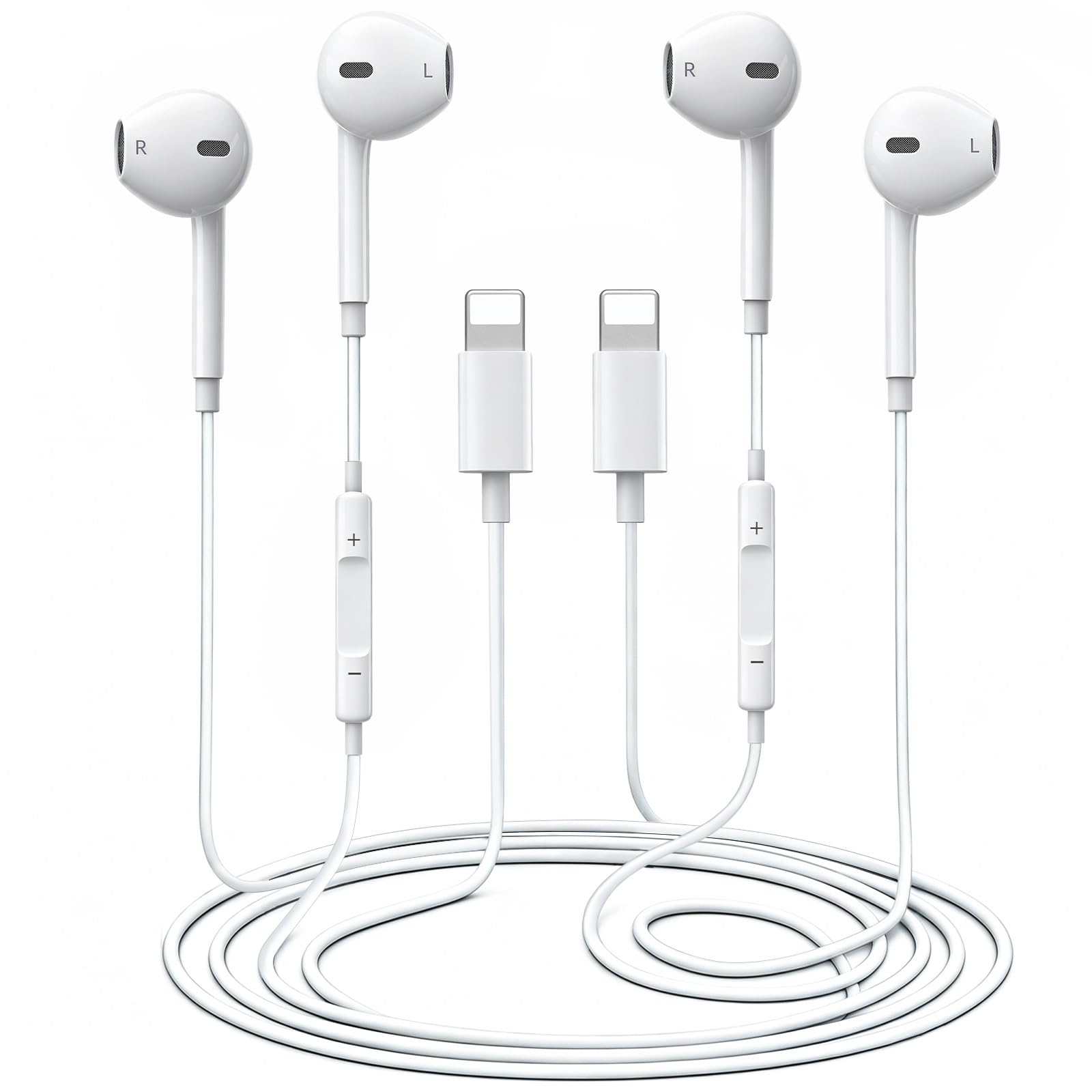 iPhone Wired Headphones, 2 Pack Lightning In-Ear Earphones for iPhone 14 13