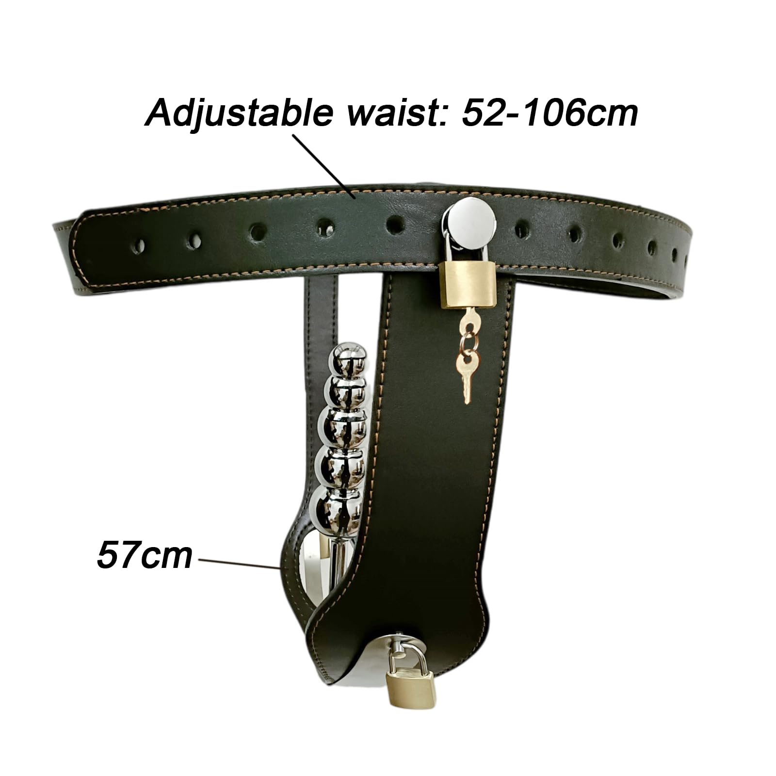 Female Chastity Belt, Lockable Invisible Chastity Belt with 5 Metal Ball Anal Plug and Lock, Strap On Bondage Chastity Pants Butt Plug, SM Adult Restrict Chastity Lock Trainer Sex Toy (): Black