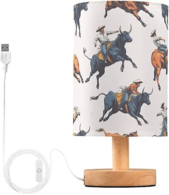 GOODOLD Bull Rodeo Pattern LED Table Lamp - Modern Minimalist Bedside ...
