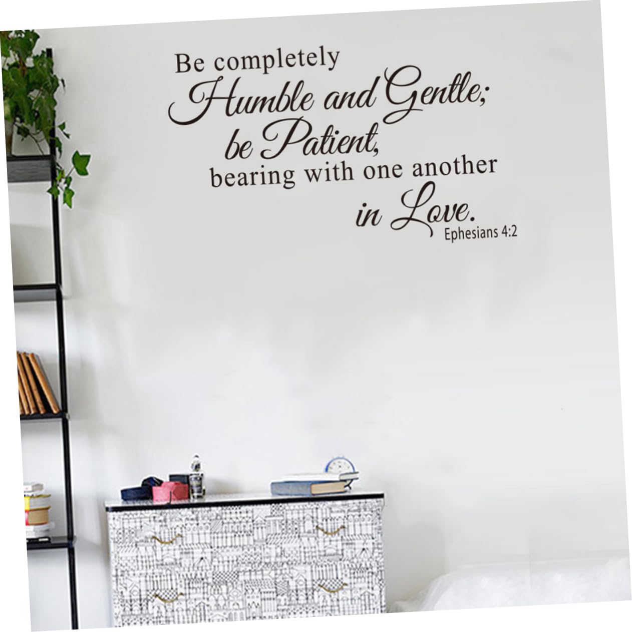 UKCOCO 3piezas Vinilo Pared Humilde y Gentil Ephesians Decoración Removible Para Hogar Versículo Bíblico Adhesivo De Pared