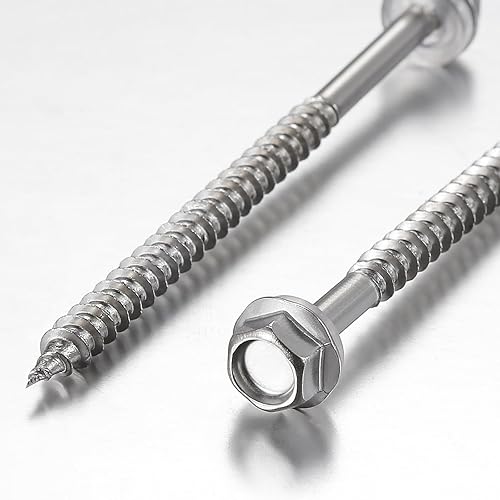 Miniatura 3 de Tornillos autorroscantes # 10x2" para madera 410 acero inoxidable cabeza hexagonal rápido roscado