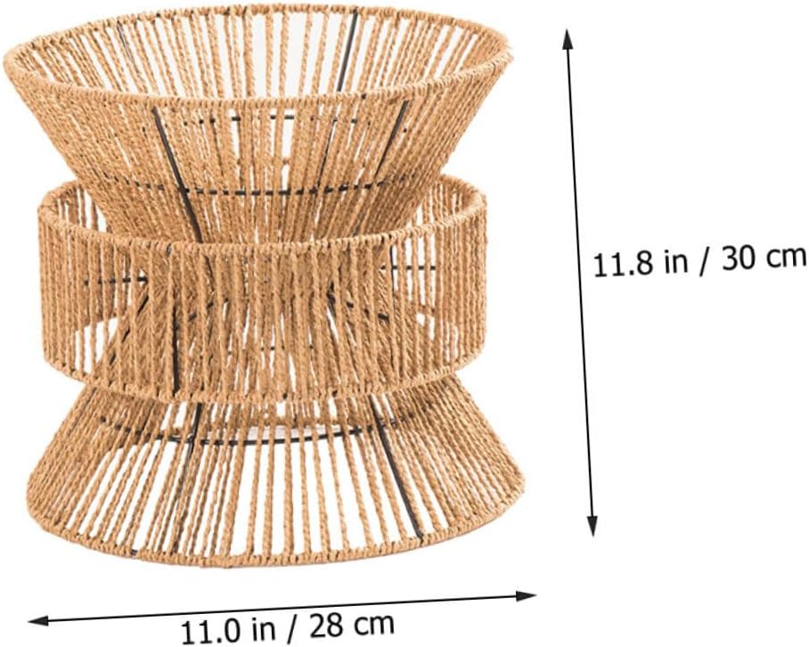 Lurrose Retro Hemp Rope Lampshade Ceiling Lamp Shade for Living Boho Decorative Lighting Rustic Pendant Light Fixture