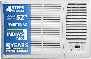 Voltas 1.5 Ton 3 Star, Turbo Mode Window AC (Copper Condenser, Anti-Rust Coating, Anti-Freeze Thermostat, WAC 183 Vectra pearl Window Fixed sp, White)
