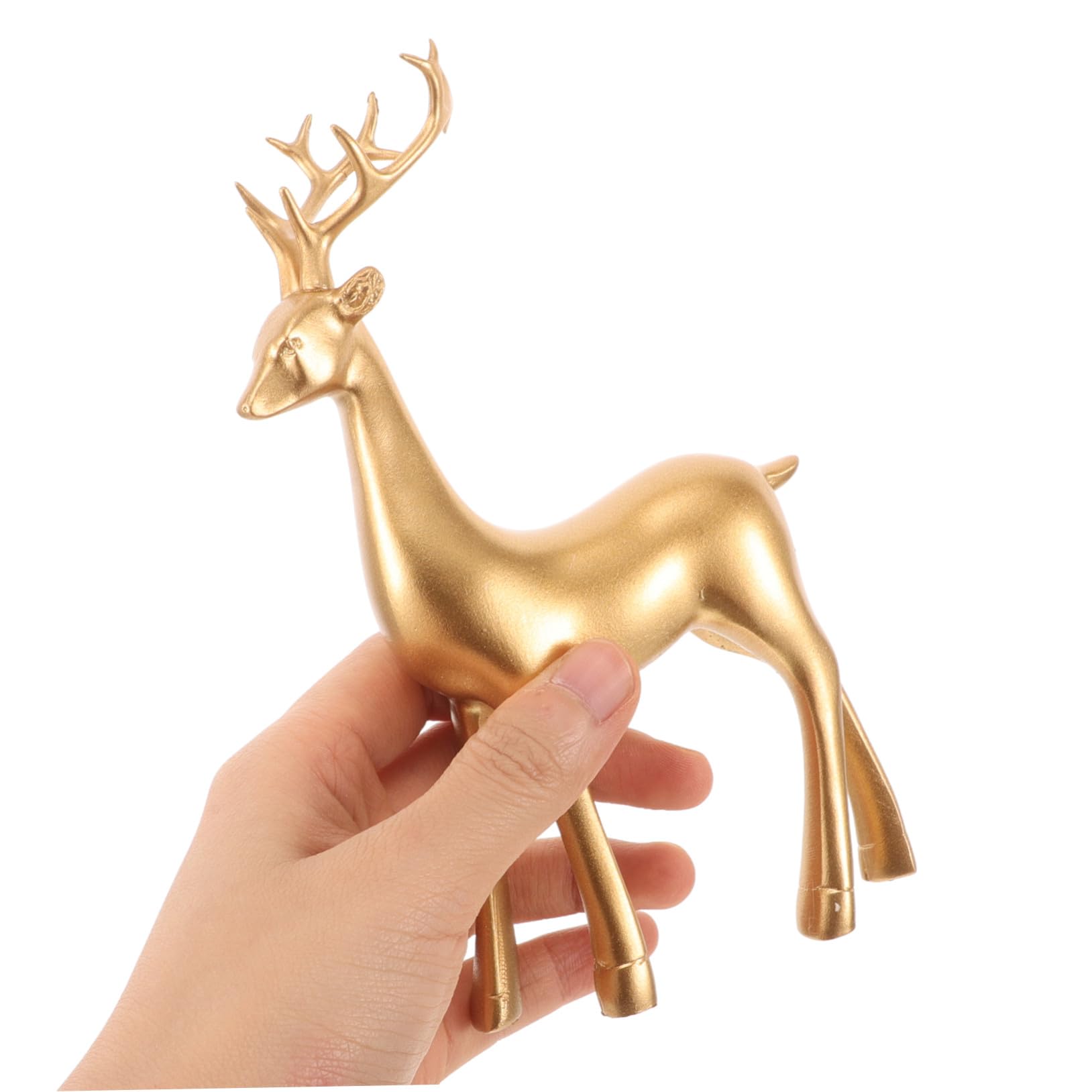 2stücke Harz Rentier Skulptur Elch Figur Weihnachten Deko Bürotisch Wohnzimmer Outdoor Ornament