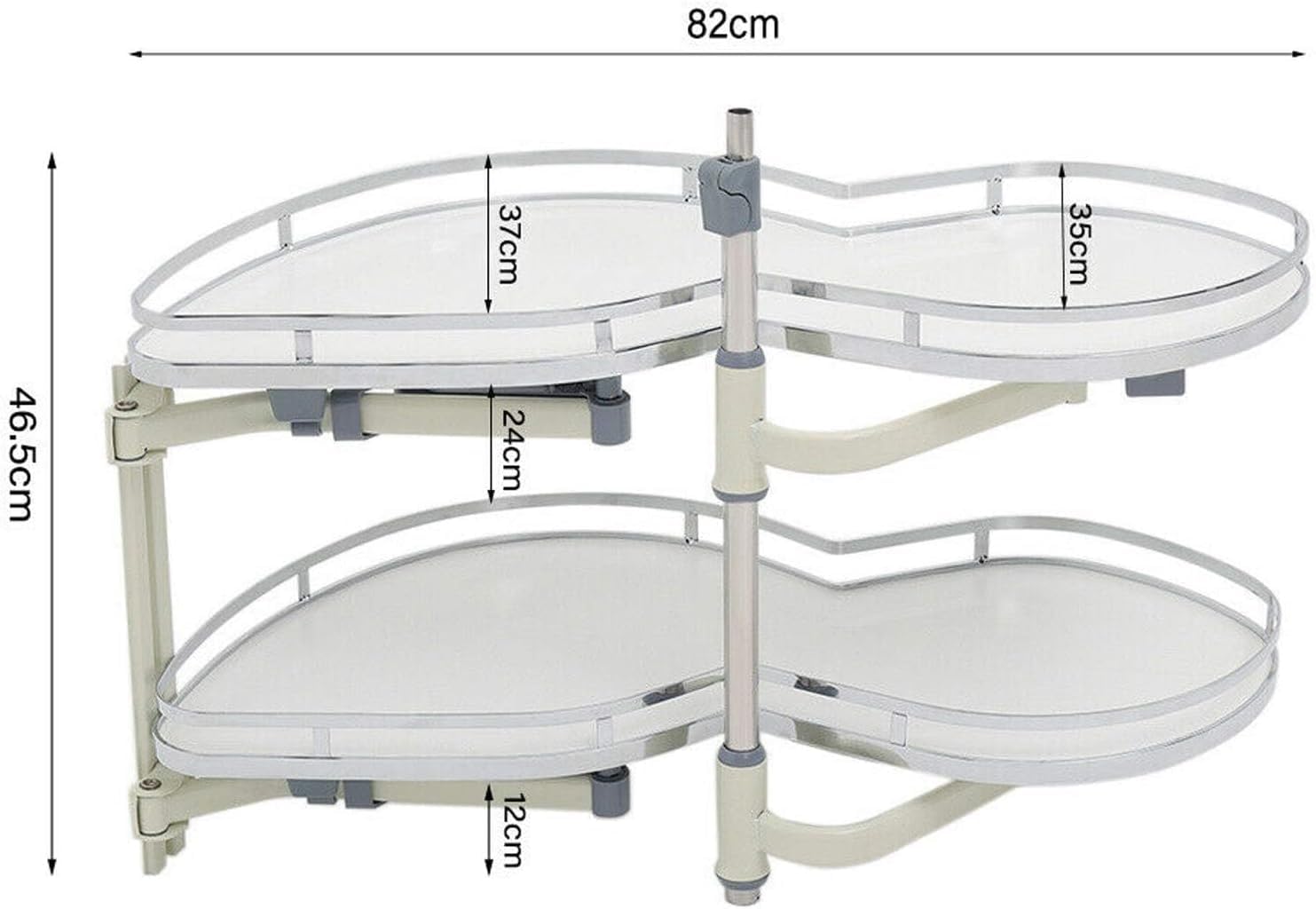 Girevole per Angolo Cucina, Organizer per Angolo cieco per Mobile da Cucina, Mobile per dispensa, Cucina, Bagno, per Mobile da 900-1000 mm - Soluzione per Angolo cieco per Mobile d