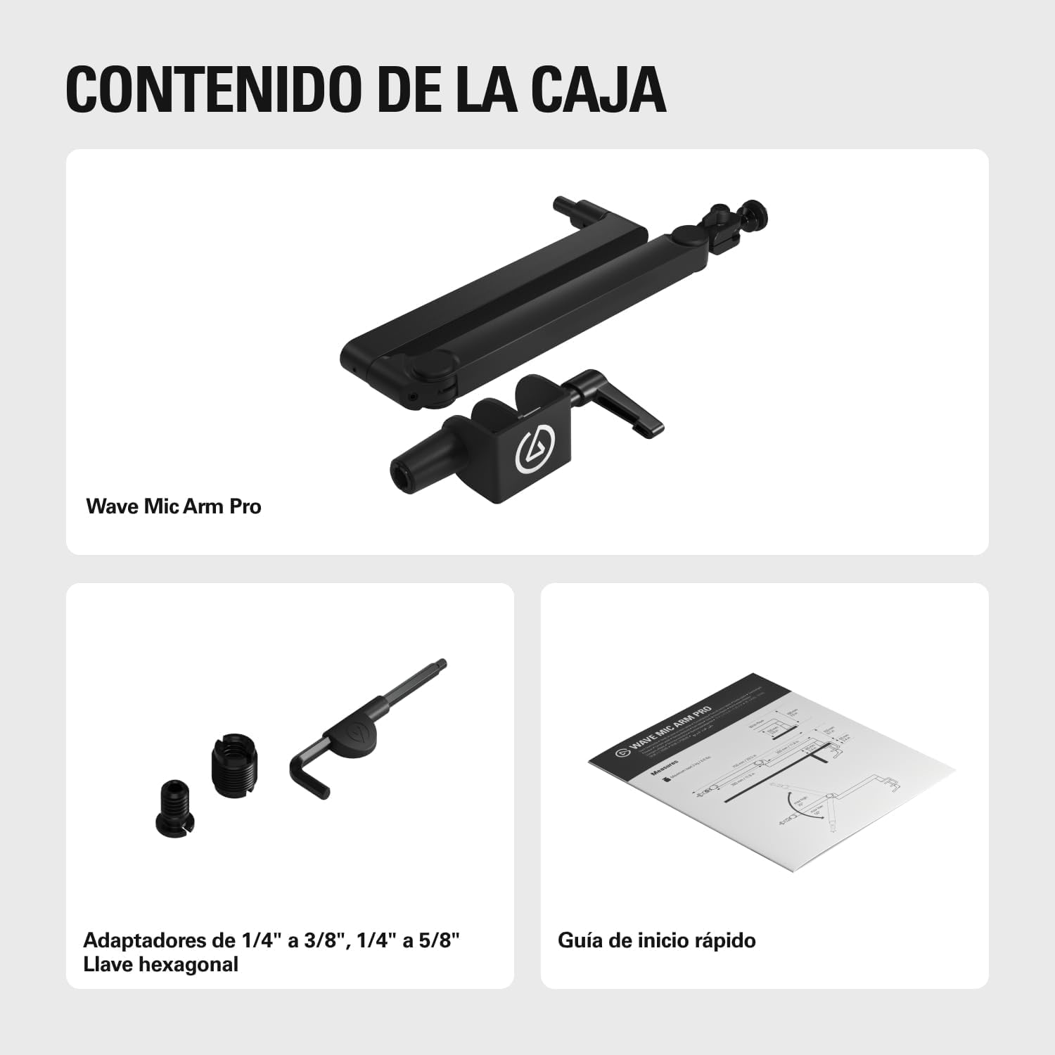 Elgato Wave Mic Arm Pro - Brazo de Perfil Bajo Giratorio 360° con suspensión de Gas para Micrófono, Compatible con micros Elgato/Shure SM7B/HyperX/Rode/Blue Yeti y más, Para Broadcasting/Podcasting