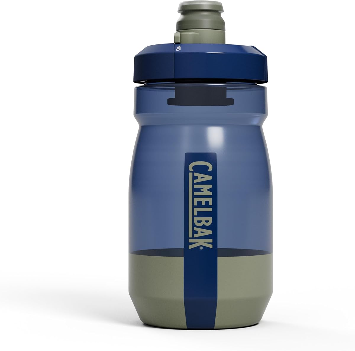 Podium Water Bottle 15oz, Mercury Deep Sea | Easy Squeeze Design, High Flow Self Sealing Cap, Secure Bike Cage Fit, Easy Clean Components, Lightweight Cycling Bottle