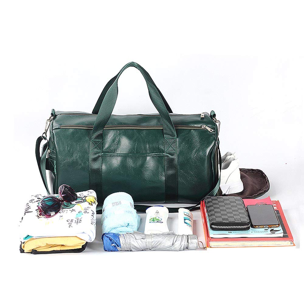 Bolsa de deporte con compartimento para zapatos, compartimento húmedo, bolsa de viaje de piel sintética, grande, impermeable, bolsa de fitness, fin de semana, para deporte, fitness, viajes,