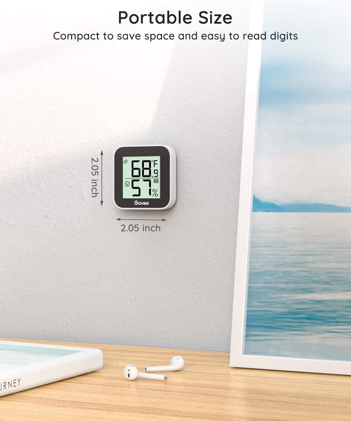Bundle-3 Items: Govee Temperature Humidity Sensor 3 Pack, Mini Bluetooth Hygrometer Thermometer with App Alert & Data Storage, Indoor Digital Thermometer Hygrometer with Data Export
