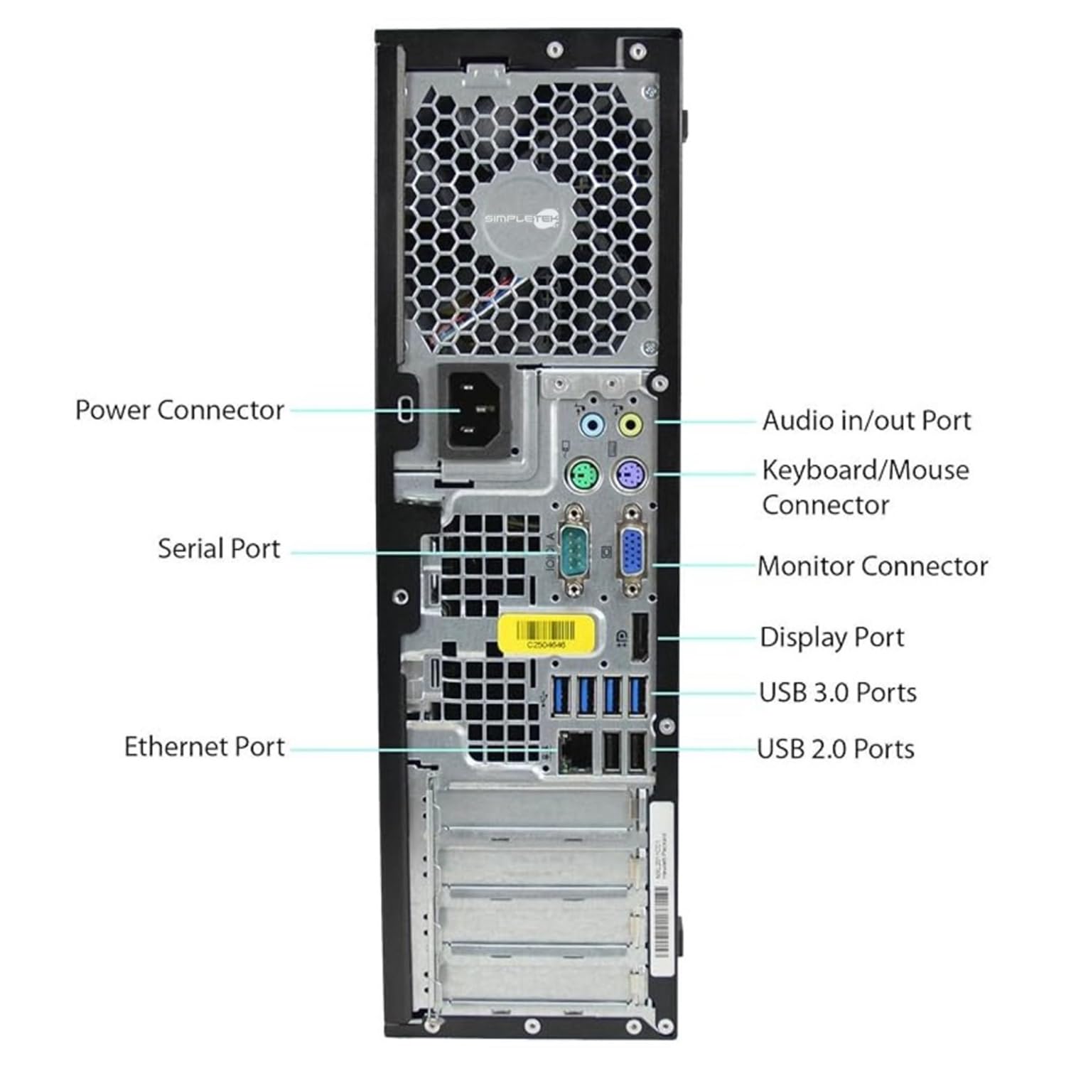 SIMPLETEK - Desktop-PC SFF | 16 GB RAM 2 TB SSD i7 | DVD-RW | Windows 11 Pro RS232 Seriell COM DP (Generalüberholt)