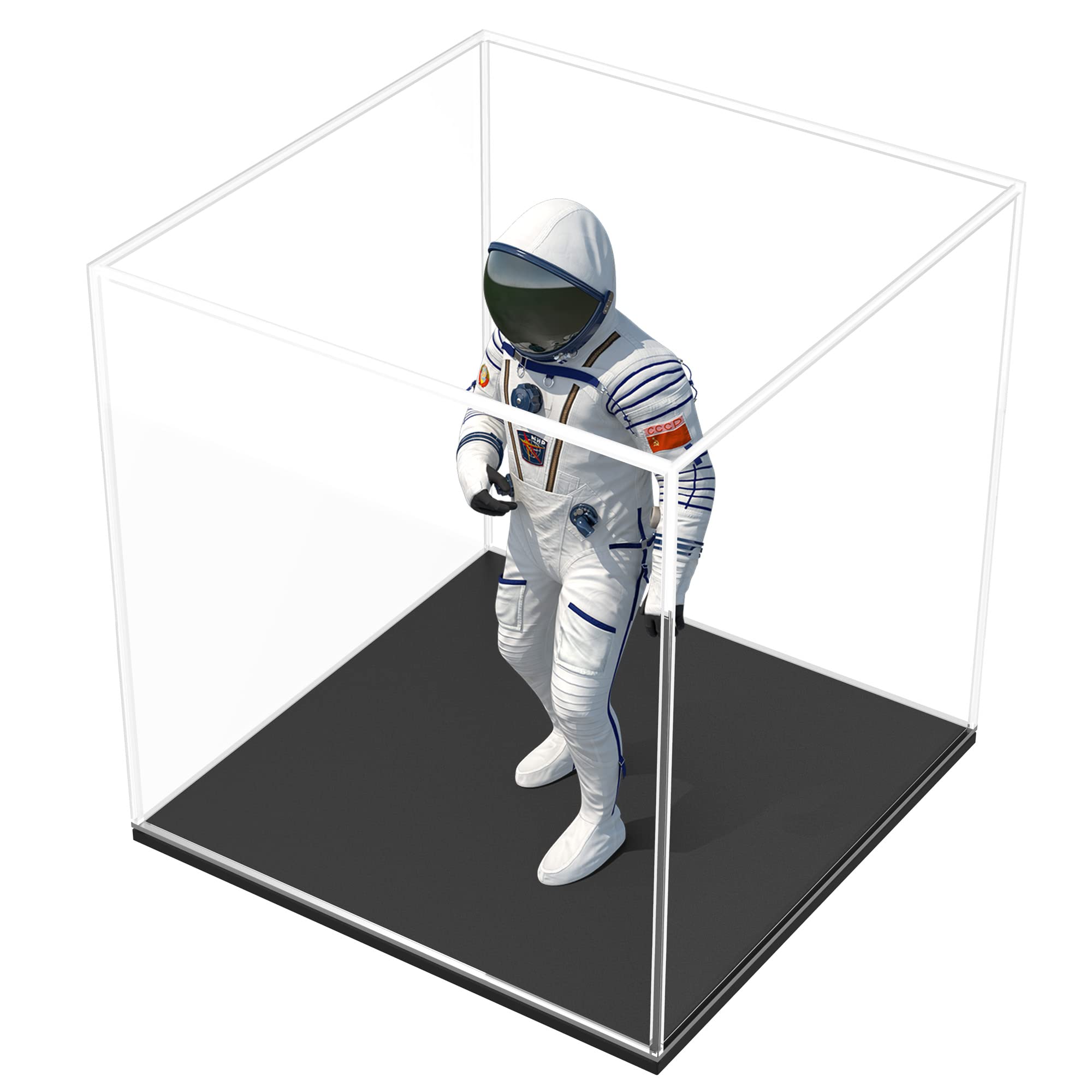 SVENJBB Acrylic Display Case, 5x5x5 Inch Clear Acrylic Boxes for Display, Self-Assembly Display Cases for Collectibles, Toys and Sport Goods