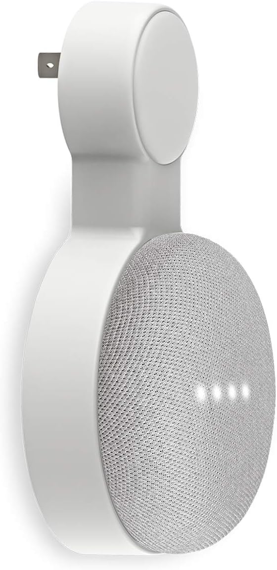 Outlet Wall Mount Holder for Google Home Mini, Perfect Space-Saving Cord Management for Google Home Mini Voice Assistant (1 Pack)