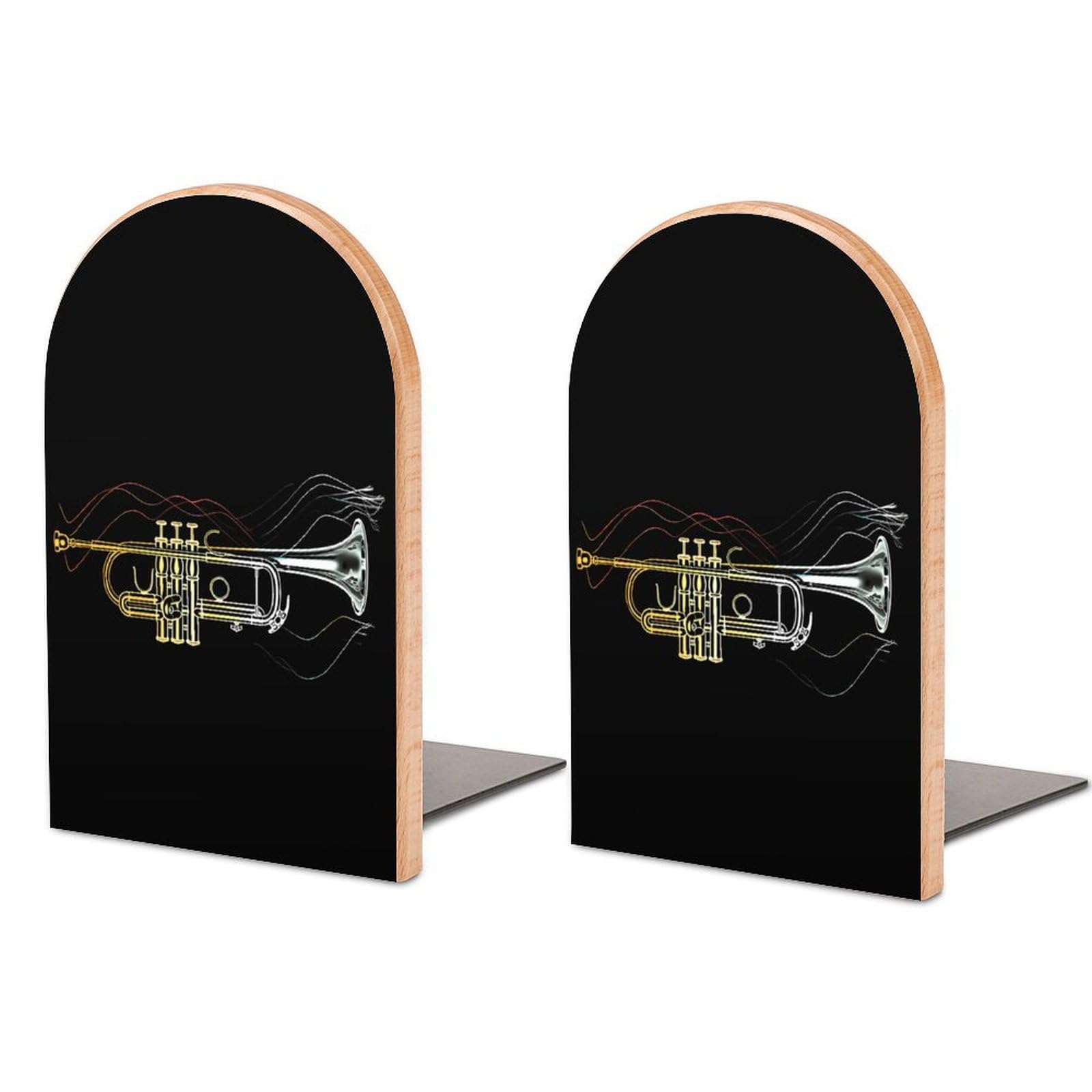 Nclqvjxzkhw Style Trumpet Book Ends For Shelves Bookends Bookshelf Holder Stand Books Stopper Home Office Decor