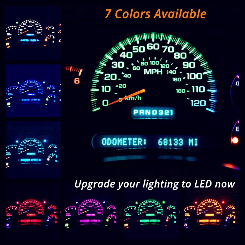 WLJH Blue Instrument Cluster Panel Gauge Dash Light Bulb Indicator Full Led Light Kit for Dodge Ram 1500 2500 3500 1994-2001, Pack of 20