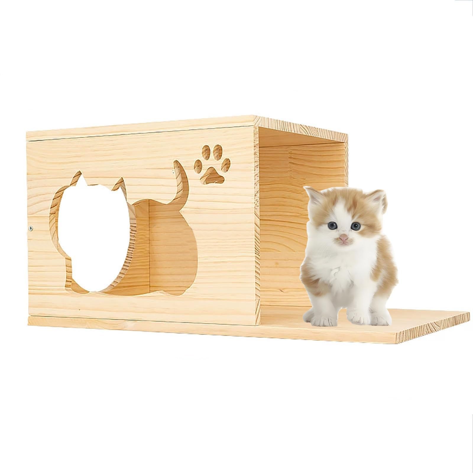 Katzenwandregal, Katzen Kletterwand，Katzenhaus, 1 Packung, Frei Kombinierbar, Und Schlafen Geeignet(40 * 60 * 40cm)