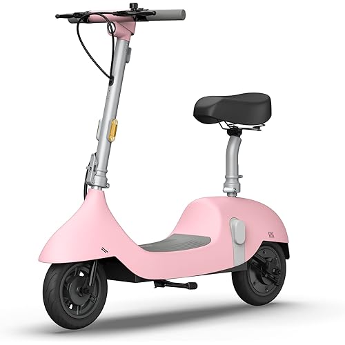 OKAI Ceetle Electric Scooter with Seat, Up to 35 Miles Range 15.5MPH, Stylish Moped Scooter for Adults,10 inch Vacuum Tires, UL 2272 Certified, EA10C Pro