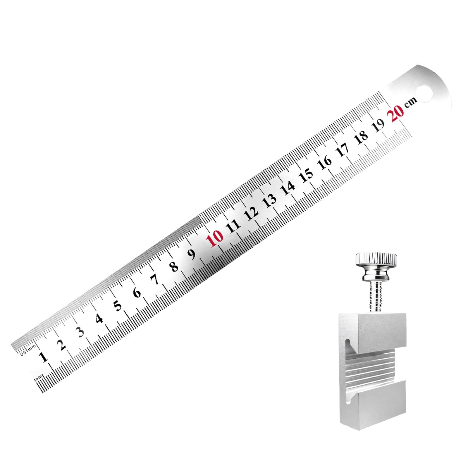 Limtula Silver Woodworking Marking Ruler With Multiple Scales And Hanging Hole Woodworking Marking Ruler