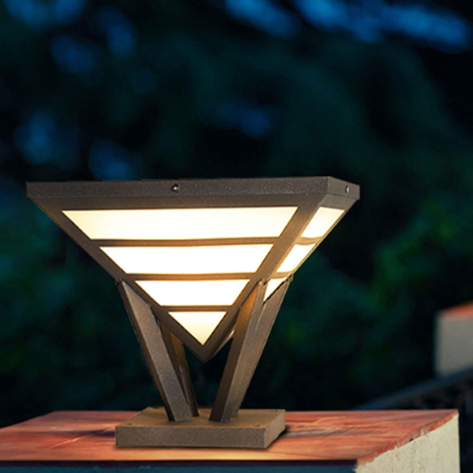 SMCCYYSD Outdoor Post Lights Fixture, Modern Yard Entry Pillar Lamps, Column with Acrylic Lampshade for Lawn Porch Courtyard, IP54 Waterproof