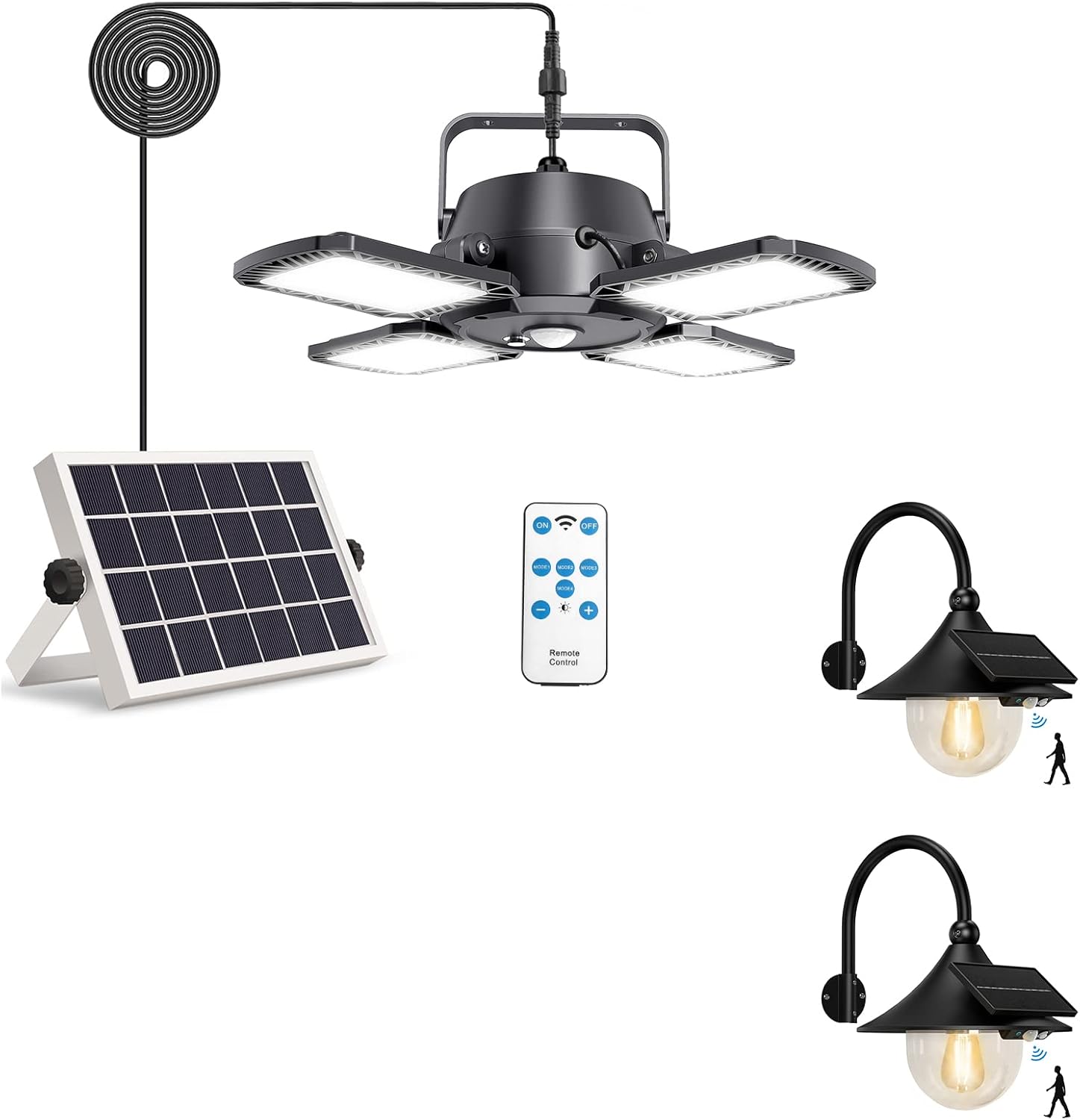 Aqonsie Solar Motion Sensor Lights for Shed, Barn, Chicken Coop, Patio, Backyard, Garden, Garage