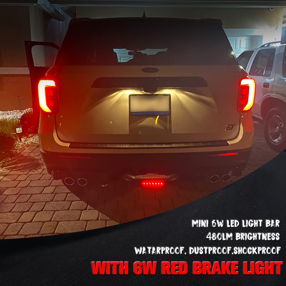 Chelhead Hitch Step with Light, 2'' Standard Rear Hitch Step Guard with 6W Red Braking Light 16 Guage Steel Rear Bumper Step Receiver Compatible with Trucks Chevy Ford Toyota GMC Dodge RAM