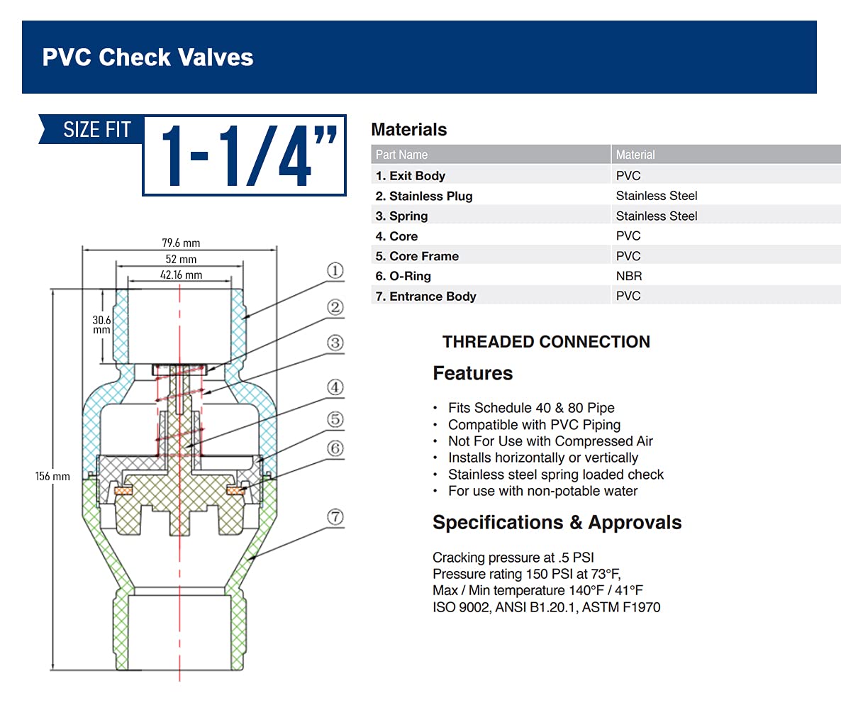 Snapklik.com : Midline Valve PVC Inline Check Valve For Backflow ...