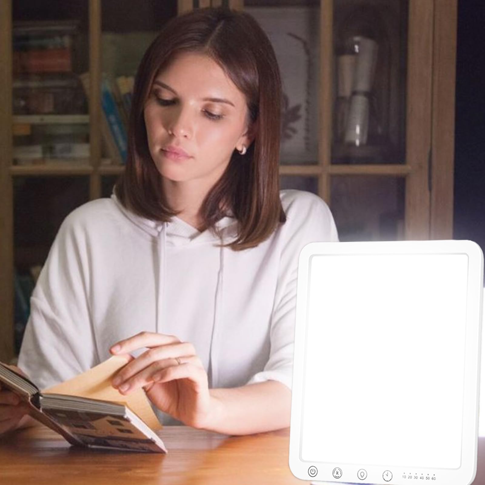 Aicharynic Tageslichtlampe 15000 Lux, UV-freie LED Lichttherapielampe mit 3 Farbtemperaturen, 10 Helligkeitsstufen und 6 Timer, Touch-Control Sonnenlicht Lampe Vollspektrumlampe mit Memory-Funktion