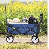 MEVZHH Foldicart Wózek plażowy Foldigarden z 4 kółkami Wytrzymały Shoppicart do użytku na zewnątrz Campipull Truck Garden Campitrolley (niebieski)
