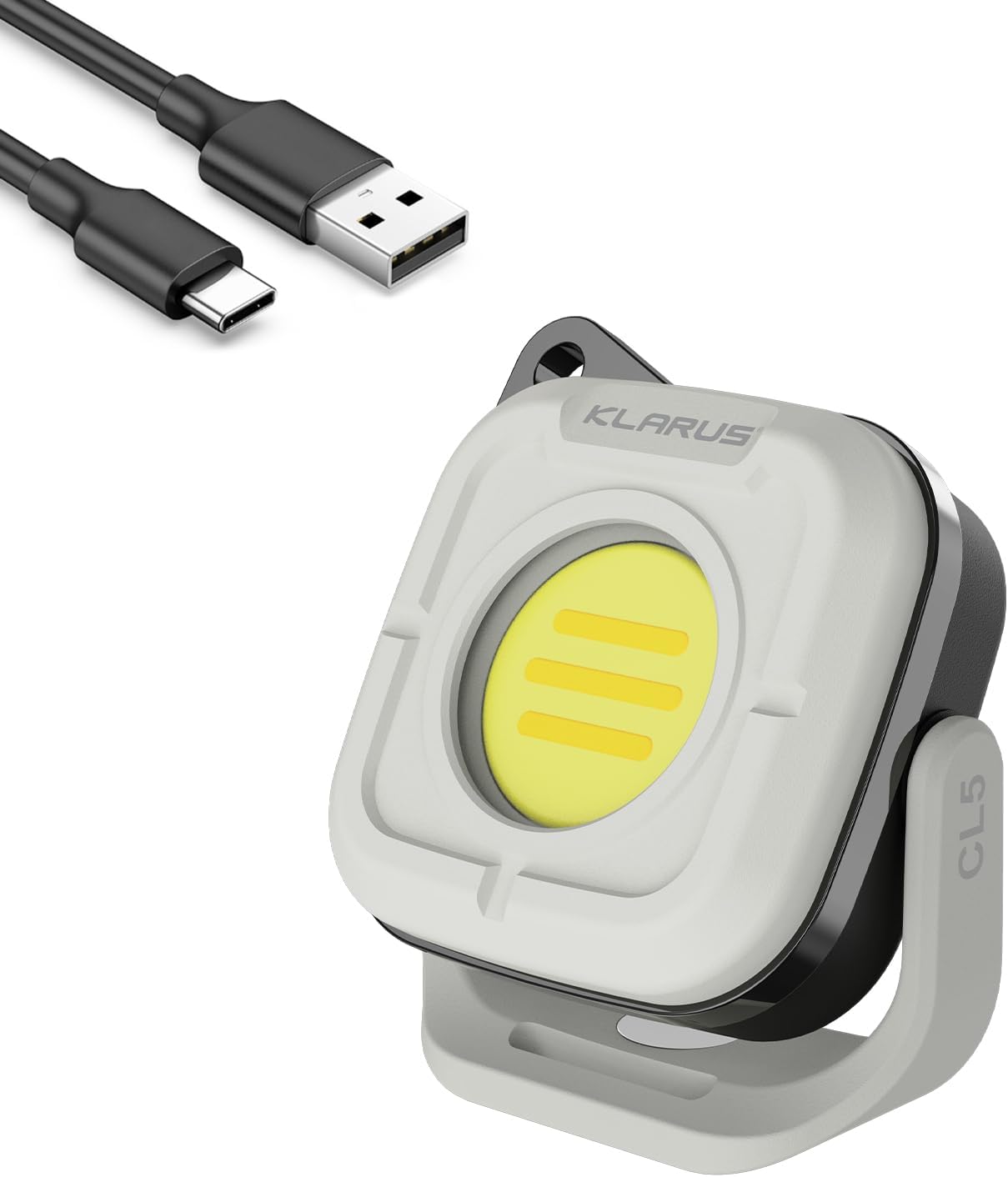 Klarus CL5 Small Work Light Powerful Magnetic Flashlight - 650lm Bright, 4 Color Temperatures (2700K-6500K) & USB-C Rechargeable, 180° Rotatable, IPX5 Waterproof, Portable LED Pocket Light