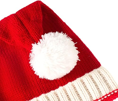 Miniatura 3 de AIYUENCICI Sombrero de Papá Noel para madre y bebé, sombrero de Navidad familiar, sombreros de Navidad para padres e hijos con pompones