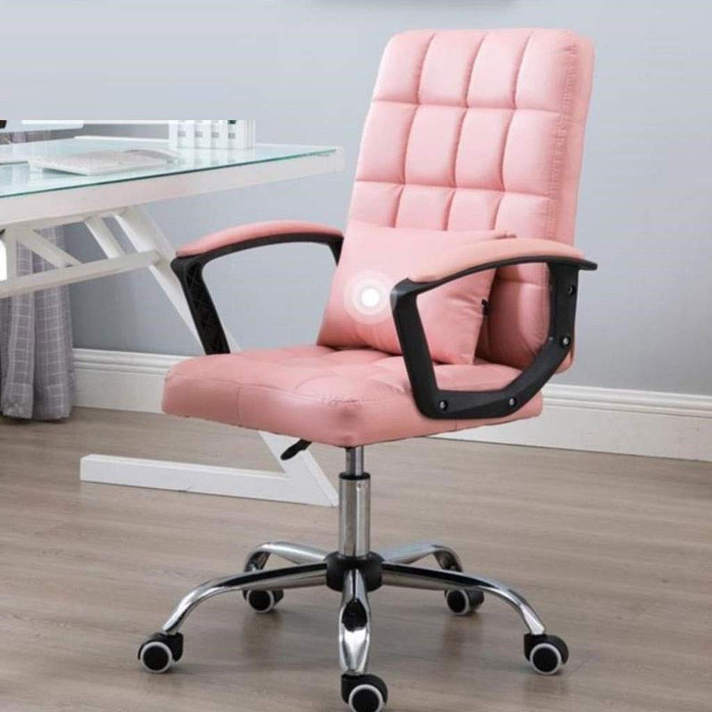PULASSI office chairs for home Ergonomic Desk Computer Chair Game Chair Office Chair Lift Swivel Chair for Office Workers & Students desk chair for bedroom (Color : Pink)