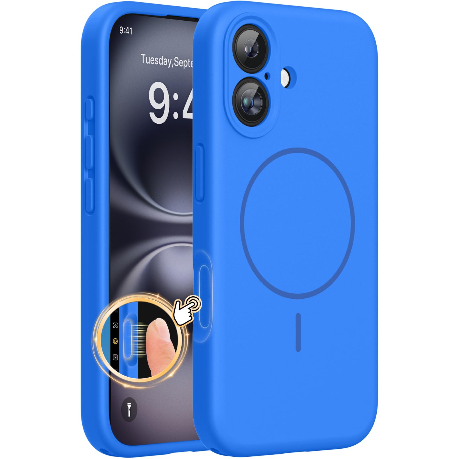 Photo 1 of Miracase iPhone 16 Case, Mediterranean Blue, MagSafe Compatible