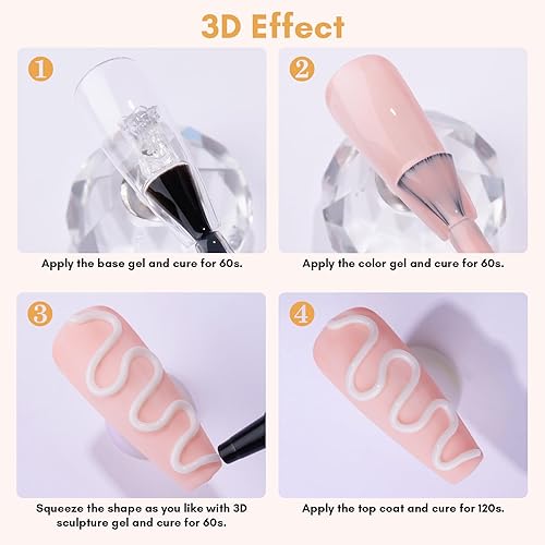 Vista 64 de Makartt Pegamento de uñas de gel: pegamento sólido para uñas a presión, necesita lámpara UV de gel 3D de 0.5 fl oz, herramientas multifuncionales